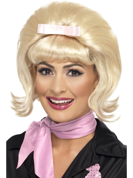 60's Beehive Hairspray Blonde Wig Women's fancy dress costume accessory 