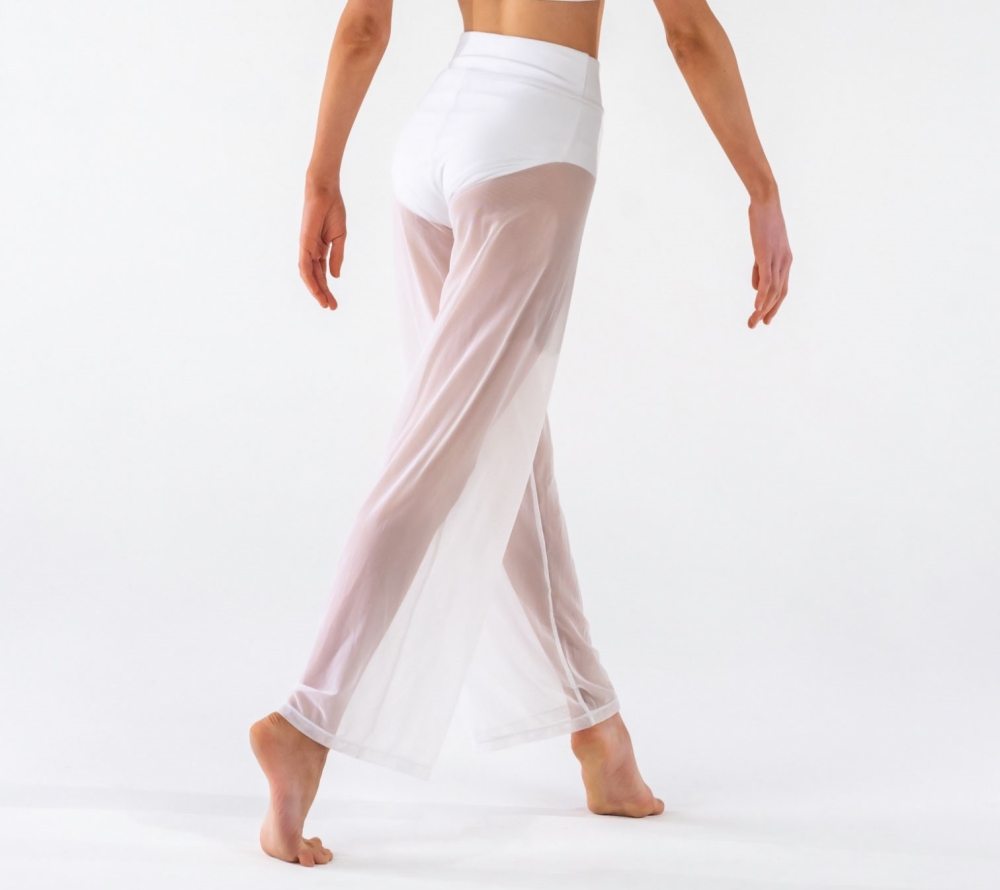 Mesh Performance Pants Womans White Studio 7 : adult medium