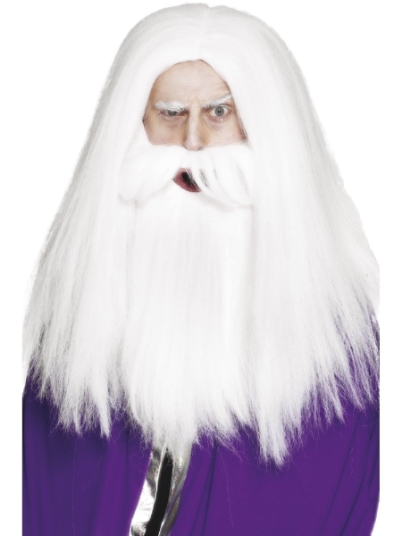 Wizard White Beard and Wig: one size - Hidden Identity Costumes & Dancewear